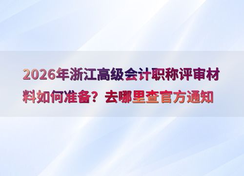 2026年浙江高級(jí)會(huì)計(jì)職稱(chēng)評(píng)審 信息技術(shù)咨詢(xún)服務(wù)類(lèi)材料準(zhǔn)備與官方查詢(xún)指南